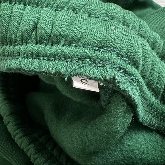 *Lightly Worn* Green Fleece Sweats, Cinched Ankle - Picture 2 of 6